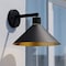 Vaxcel Dunbar 1 Light Matte Black and Gold Contemporary Outdoor Wall Sconce Metal Shade T0682 - alternate 1